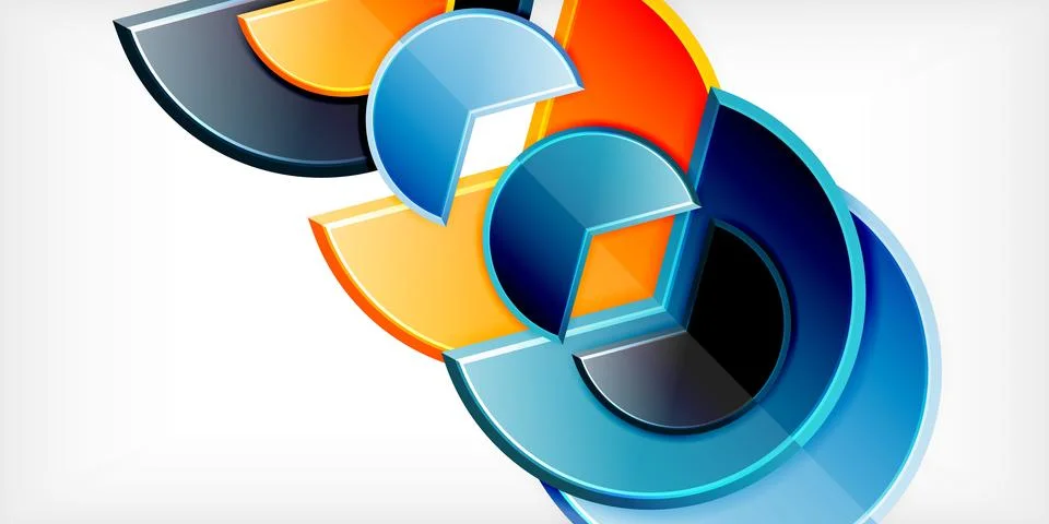 Trendy round shapes with triangular angle design element. Vector Illustration Ilustração Stock