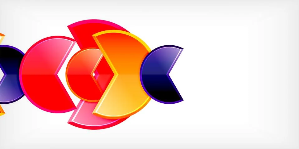 Trendy round shapes with triangular angle design element. Vector Illustration 스톡 일러스트