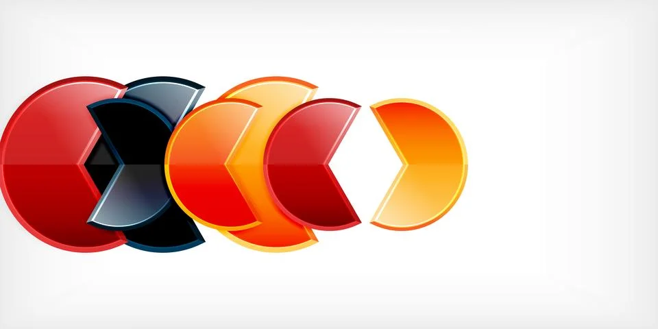 Trendy round shapes with triangular angle design element. Vector Illustration Ilustração Stock