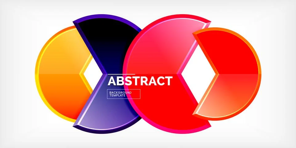 Trendy round shapes with triangular angle design element. Vector Illustration Illustrazione stock