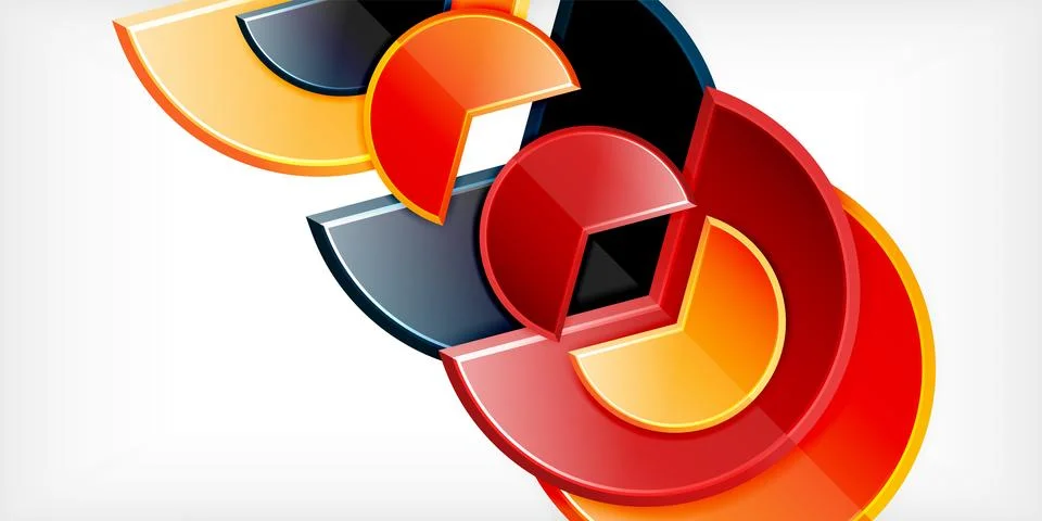 Trendy round shapes with triangular angle design element. Vector Illustration Ilustração Stock