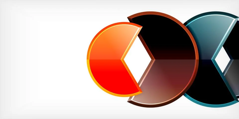 Trendy round shapes with triangular angle design element. Vector Illustration イラスト素材