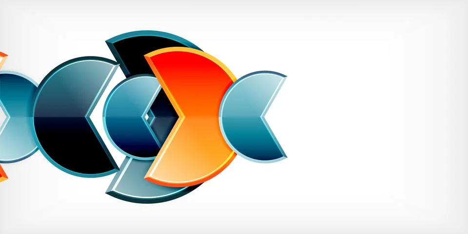 Trendy round shapes with triangular angle design element. Vector Illustration Illustrazione stock