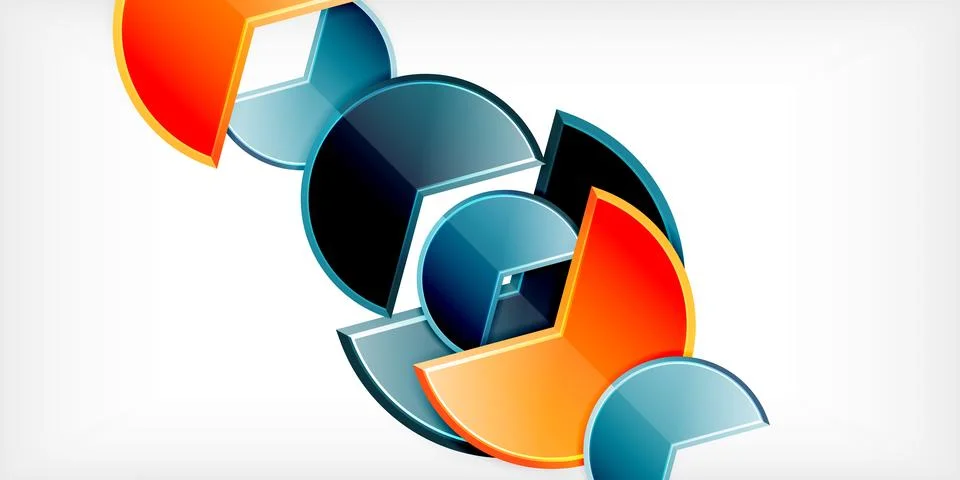 Trendy round shapes with triangular angle design element. Vector Illustration Ilustração Stock