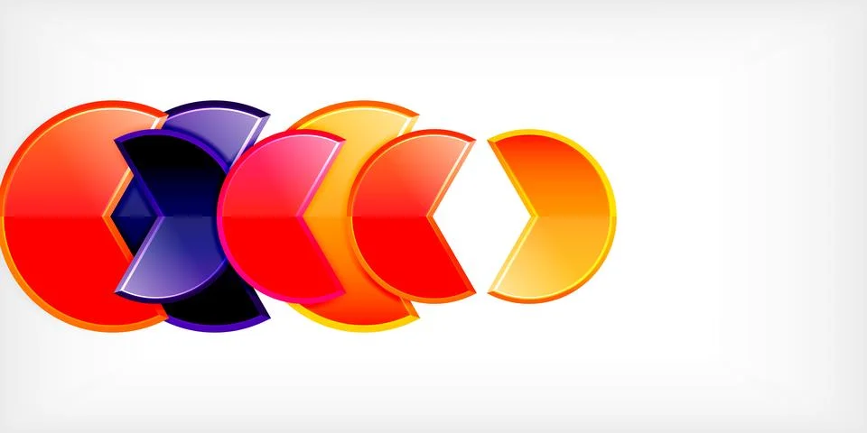 Trendy round shapes with triangular angle design element. Vector Illustration イラスト素材