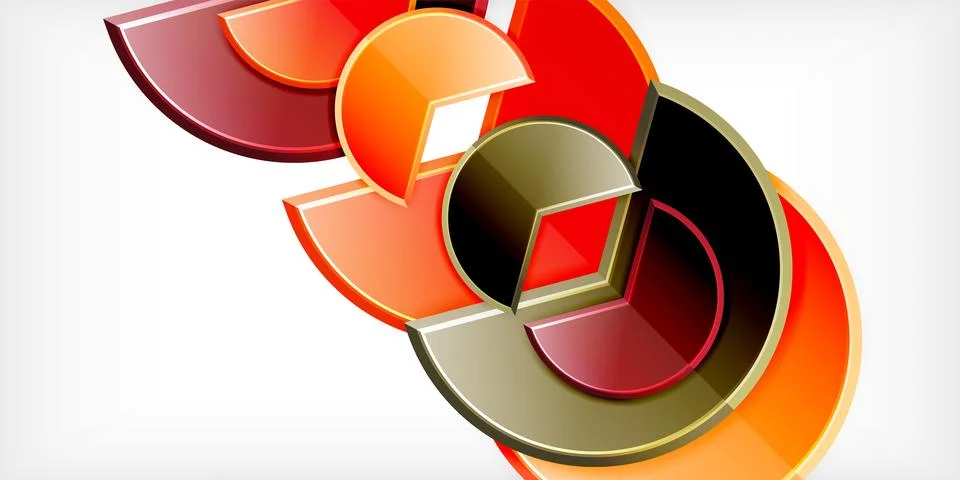 Trendy round shapes with triangular angle design element. Vector Illustration Illustrazione stock