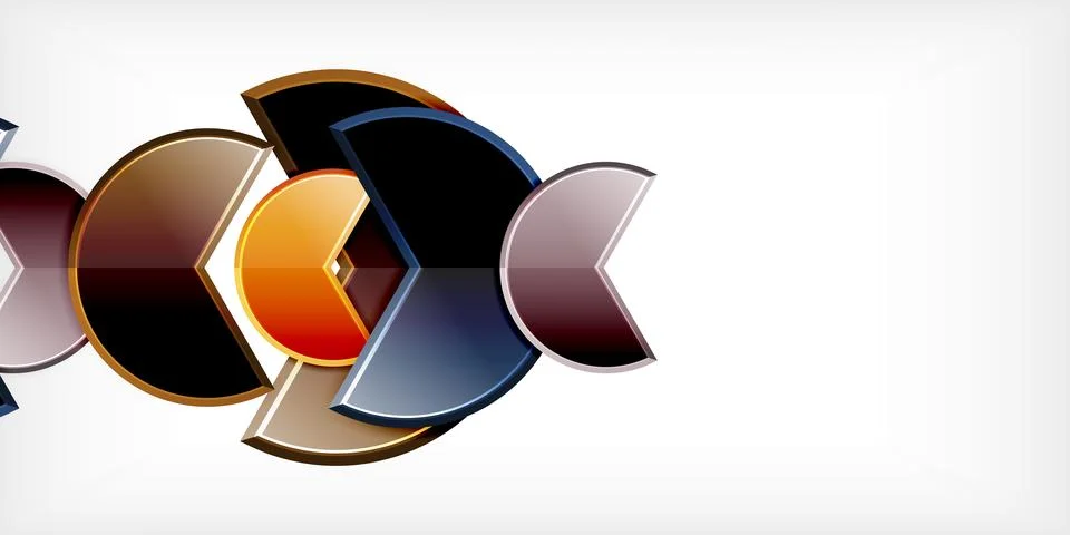 Trendy round shapes with triangular angle design element. Vector Illustration Ilustración de archivo