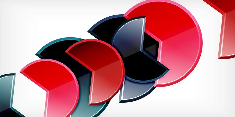 Trendy round shapes with triangular angle design element. Vector Illustration Ilustração Stock