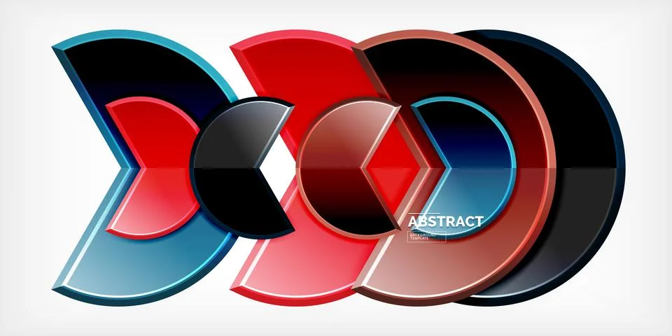 Trendy round shapes with triangular angle design element. Vector Illustration Illustrazione stock