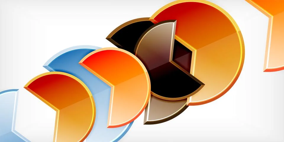 Trendy round shapes with triangular angle design element. Vector Illustration Ilustração Stock