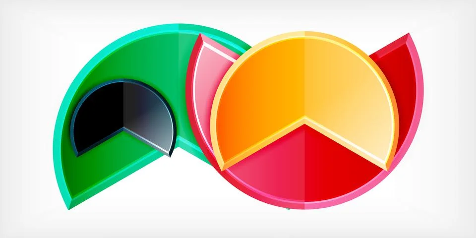 Trendy round shapes with triangular angle design element. Vector Illustration Stock Illustration