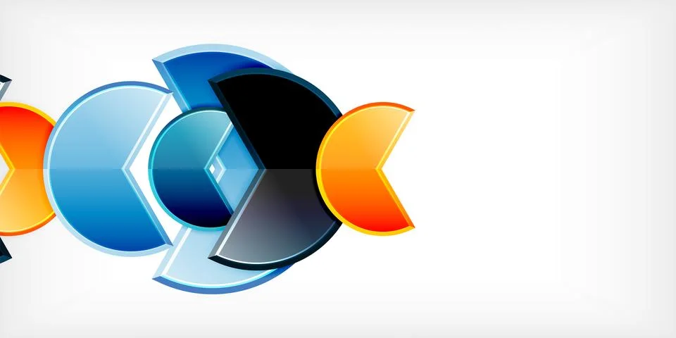 Trendy round shapes with triangular angle design element. Vector Illustration 스톡 일러스트