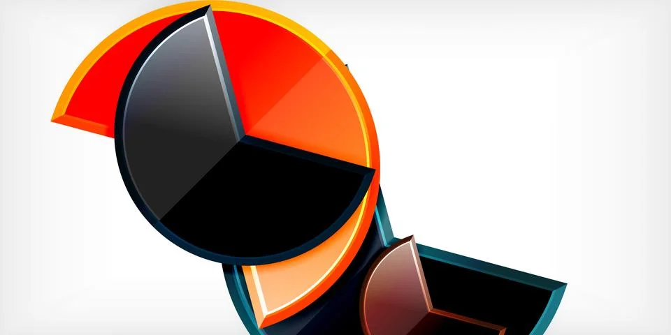 Trendy round shapes with triangular angle design element. Vector Illustration Ilustração Stock