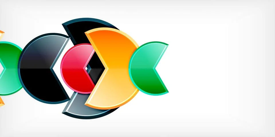 Trendy round shapes with triangular angle design element. Vector Illustration 스톡 일러스트