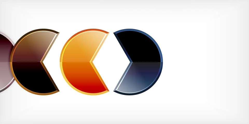 Trendy round shapes with triangular angle design element. Vector Illustration Ilustração Stock