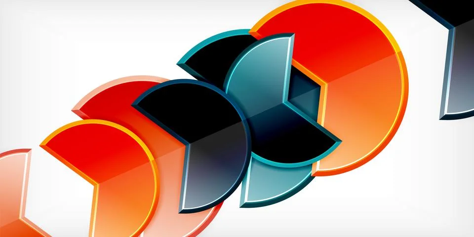Trendy round shapes with triangular angle design element. Vector Illustration Stock Illustration