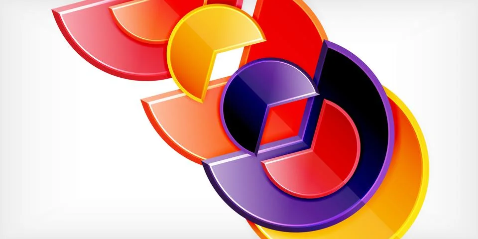 Trendy round shapes with triangular angle design element. Vector Illustration 스톡 일러스트