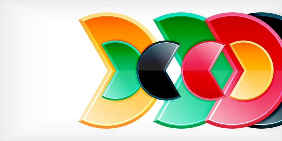 Trendy round shapes with triangular angle design element. Vector Illustration Stockillustratie