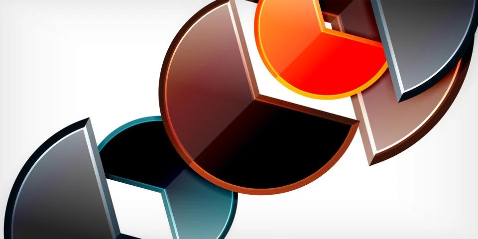 Trendy round shapes with triangular angle design element. Vector Illustration Stockillustratie