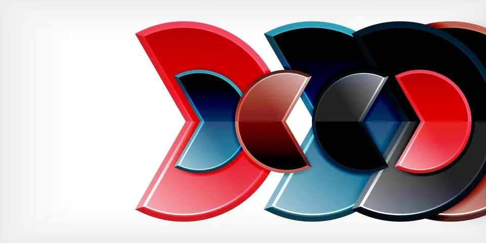 Trendy round shapes with triangular angle design element. Vector Illustration Ilustração Stock