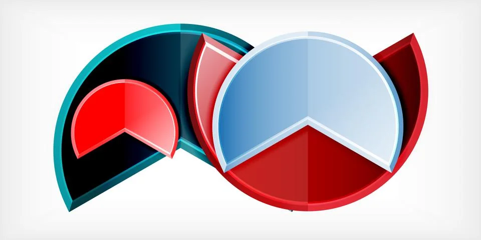 Trendy round shapes with triangular angle design element. Vector Illustration Stock Illustration