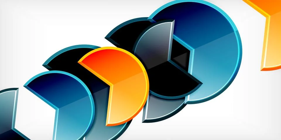Trendy round shapes with triangular angle design element. Vector Illustration イラスト素材