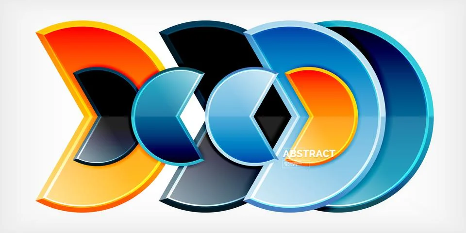 Trendy round shapes with triangular angle design element. Vector Illustration Ilustração Stock