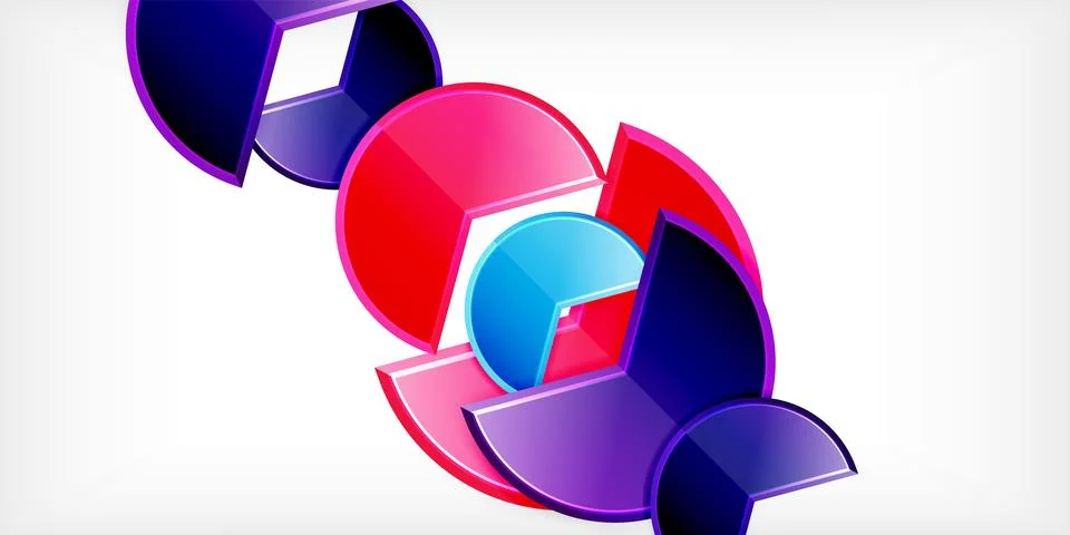 Trendy round shapes with triangular angle design element. Vector Illustration Stock Illustration