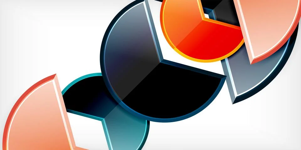 Trendy round shapes with triangular angle design element. Vector Illustration Ilustração Stock