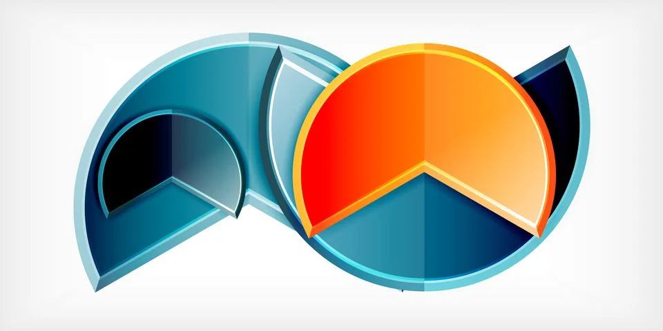 Trendy round shapes with triangular angle design element. Vector Illustration Illustrazione stock