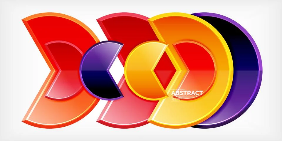 Trendy round shapes with triangular angle design element. Vector Illustration イラスト素材