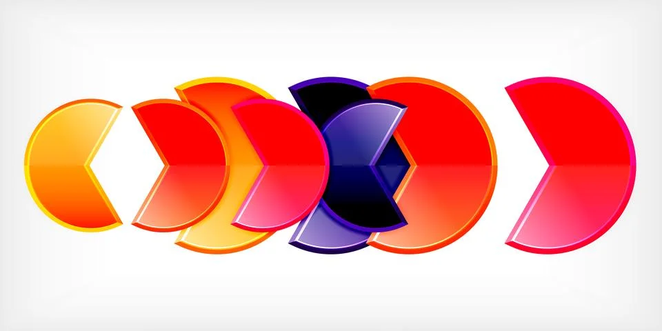 Trendy round shapes with triangular angle design element. Vector Illustration Stockillustratie