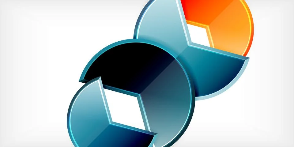 Trendy round shapes with triangular angle design element. Vector Illustration Ilustração Stock