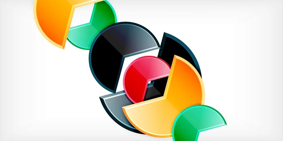 Trendy round shapes with triangular angle design element. Vector Illustration Stockillustratie