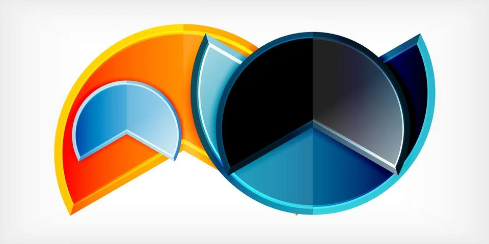 Trendy round shapes with triangular angle design element. Vector Illustration Stock Illustration