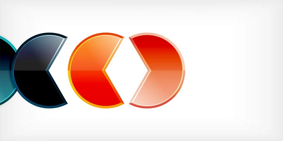 Trendy round shapes with triangular angle design element. Vector Illustration イラスト素材