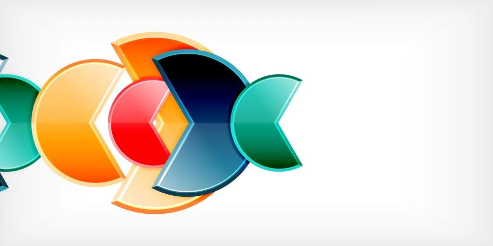 Trendy round shapes with triangular angle design element. Vector Illustration Ilustración de archivo