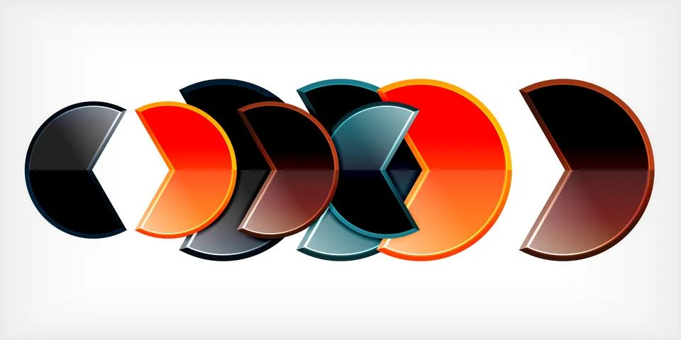 Trendy round shapes with triangular angle design element. Vector Illustration Stockillustratie