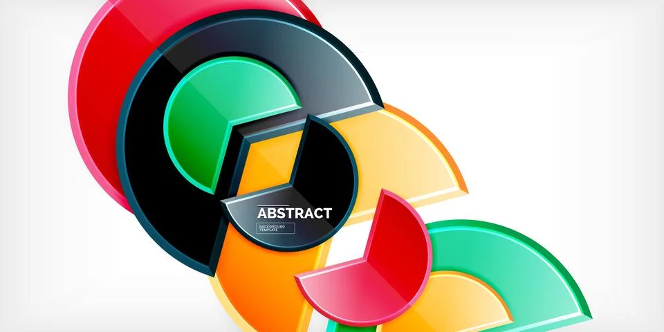 Trendy round shapes with triangular angle design element. Vector Illustration Ilustração Stock