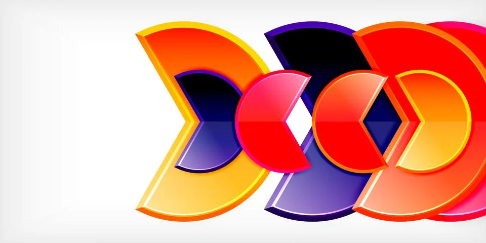 Trendy round shapes with triangular angle design element. Vector Illustration Stockillustratie