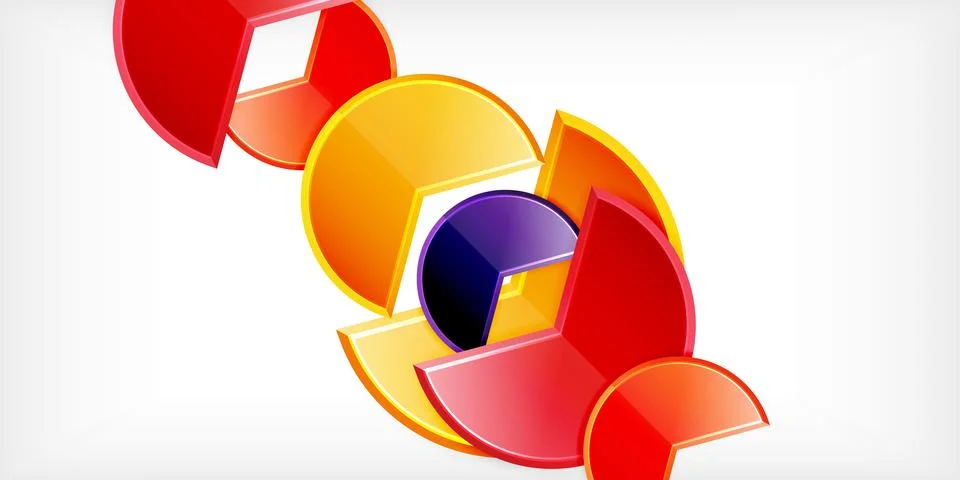 Trendy round shapes with triangular angle design element. Vector Illustration 库存插图