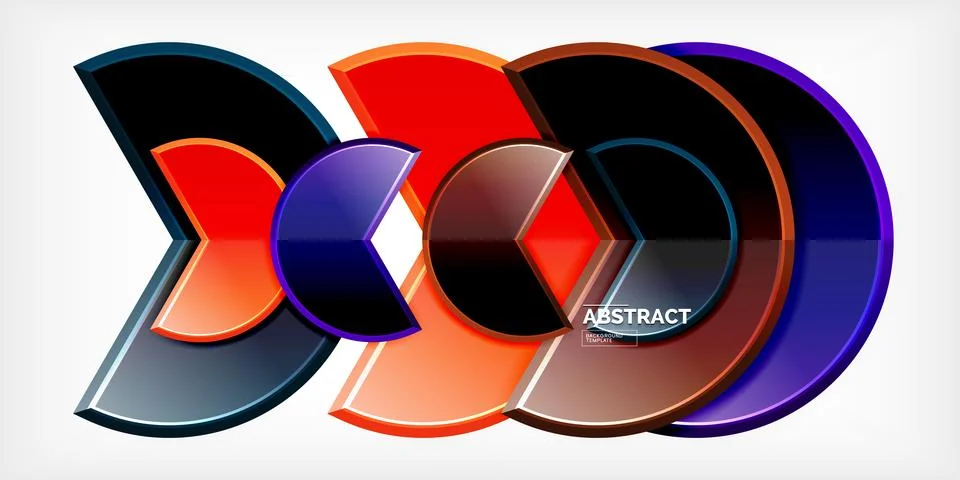 Trendy round shapes with triangular angle design element. Vector Illustration Illustrazione stock