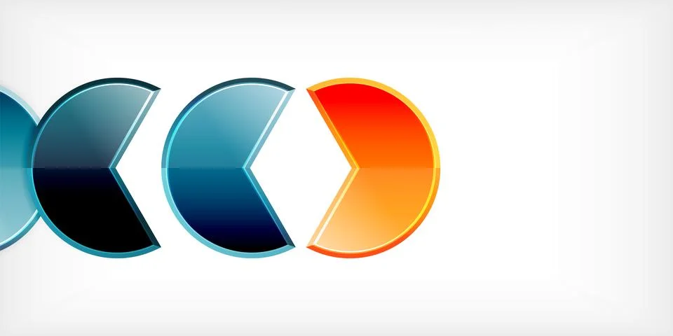 Trendy round shapes with triangular angle design element. Vector Illustration Ilustración de archivo