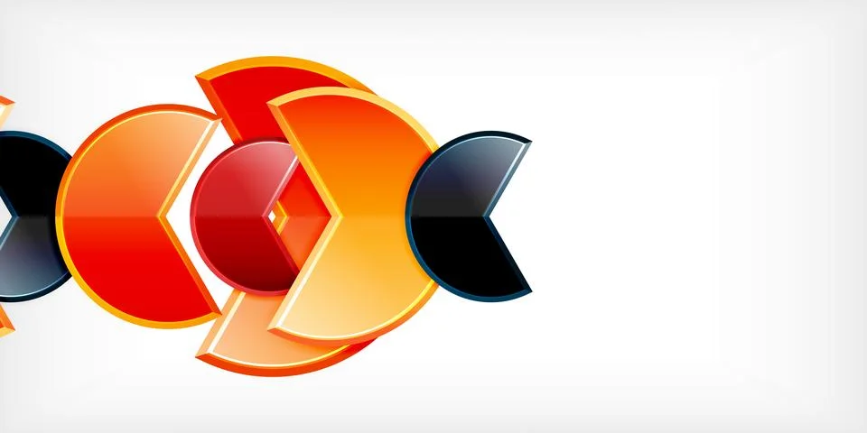 Trendy round shapes with triangular angle design element. Vector Illustration 库存插图