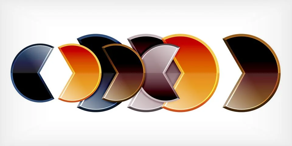 Trendy round shapes with triangular angle design element. Vector Illustration Illustrazione stock