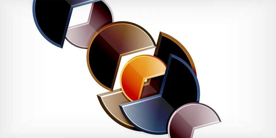 Trendy round shapes with triangular angle design element. Vector Illustration Illustrazione stock