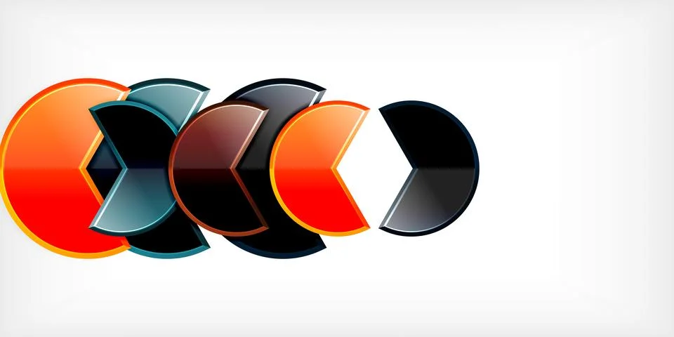 Trendy round shapes with triangular angle design element. Vector Illustration Ilustração Stock