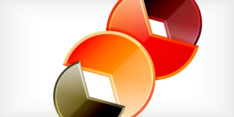 Trendy round shapes with triangular angle design element. Vector Illustration Illustrazione stock