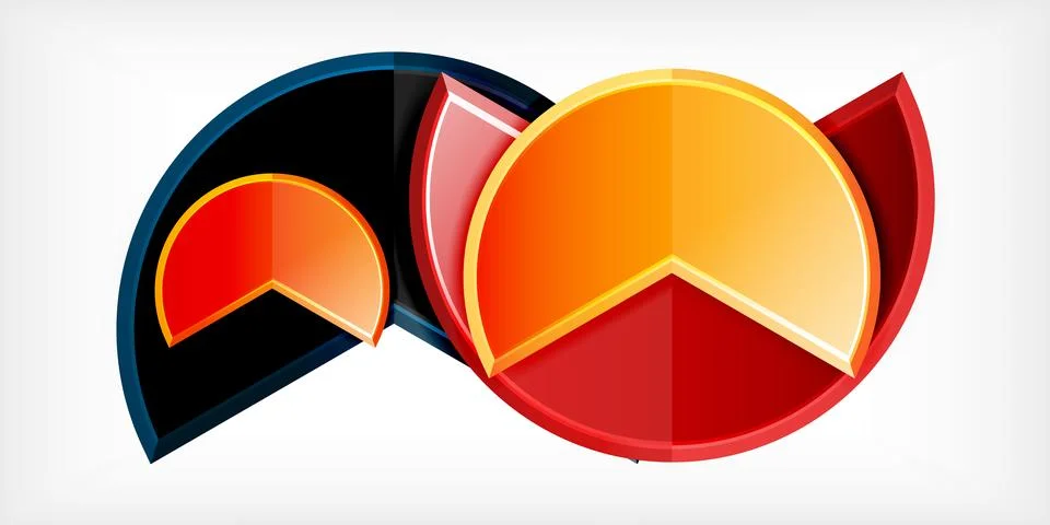Trendy round shapes with triangular angle design element. Vector Illustration イラスト素材