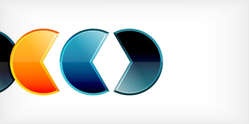 Trendy round shapes with triangular angle design element. Vector Illustration 스톡 일러스트